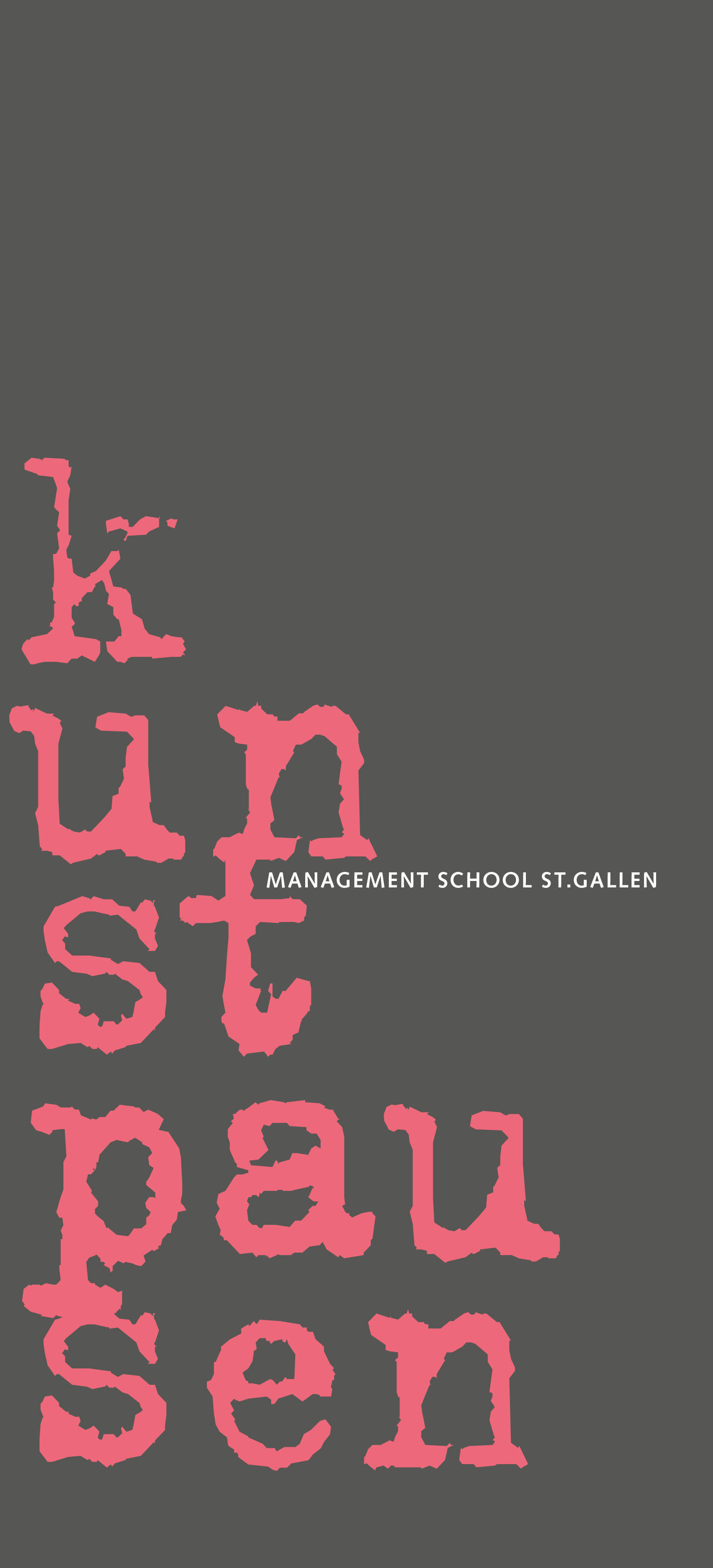 Deckblatt der «Kunstpause» mit modernem Design und dem Logo der Management School St. Gallen.