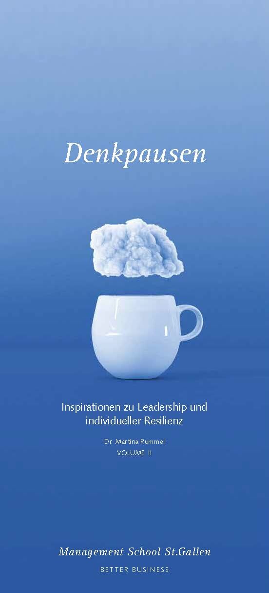 Deckblatt der Denkpause 18.1 «Inspirationen zu Management und Leadership» mit modernem Design und dem Logo der Management School St. Gallen.
