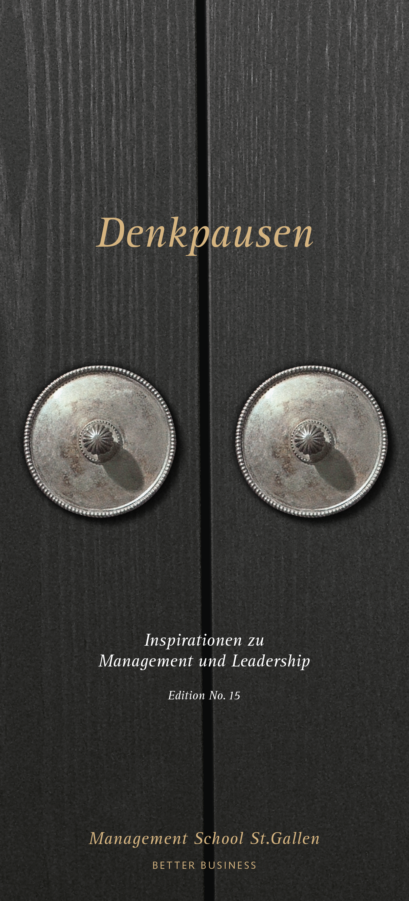 Deckblatt der Denkpause 15 «Inspirationen zu Management und Leadership» mit modernem Design und dem Logo der Management School St. Gallen.
