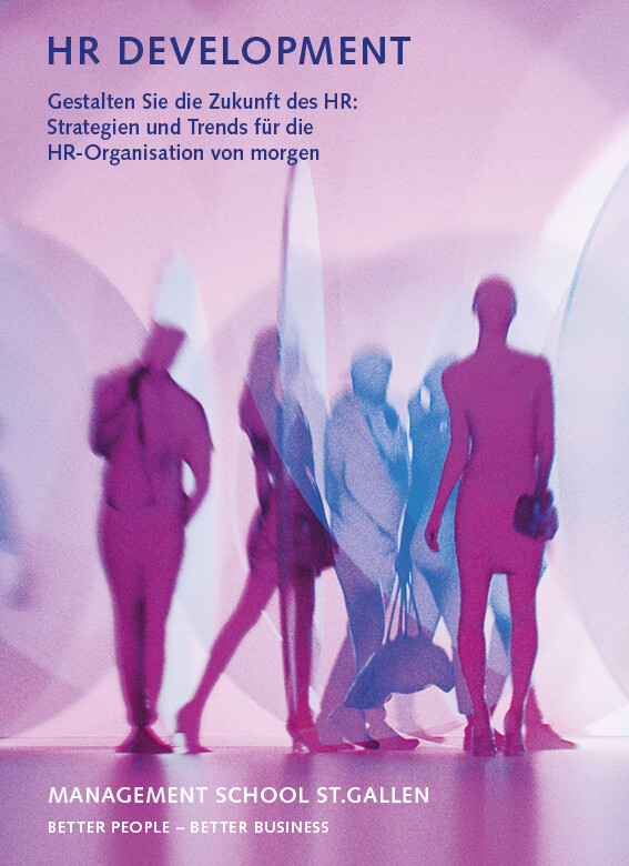 Deckblatt der Broschüre «HR Development» der Management School St.Gallen mit modernem Design und Logo.